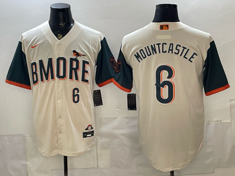 Men 2025 Baltimore Orioles #6 Mountcastle cream Nike MLB Jersey 0365->baltimore orioles->MLB Jersey